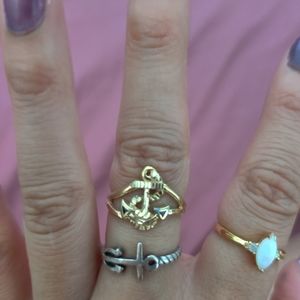 Anchor and gold mine ring
